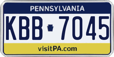PA license plate KBB7045