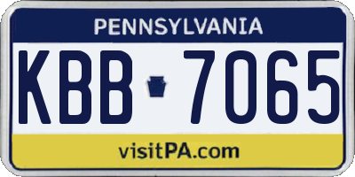 PA license plate KBB7065