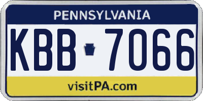 PA license plate KBB7066