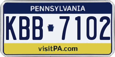 PA license plate KBB7102