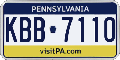 PA license plate KBB7110