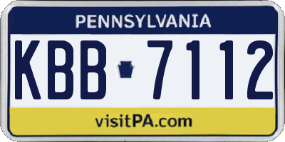 PA license plate KBB7112