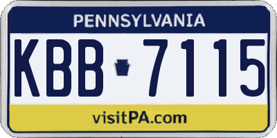 PA license plate KBB7115