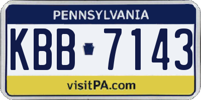 PA license plate KBB7143