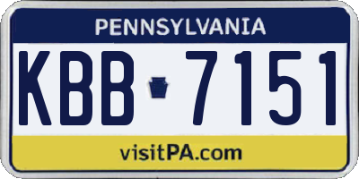 PA license plate KBB7151