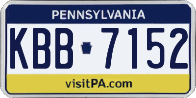 PA license plate KBB7152