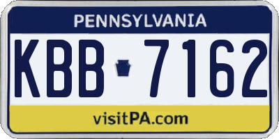 PA license plate KBB7162