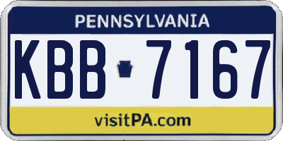 PA license plate KBB7167