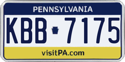 PA license plate KBB7175