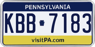 PA license plate KBB7183