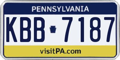 PA license plate KBB7187