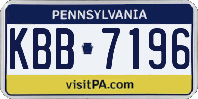 PA license plate KBB7196