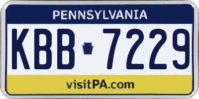 PA license plate KBB7229
