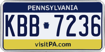 PA license plate KBB7236