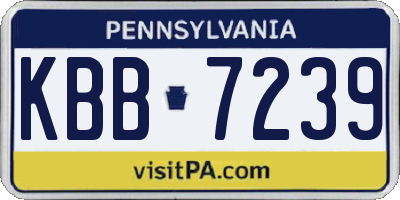 PA license plate KBB7239