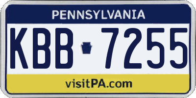 PA license plate KBB7255