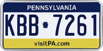 PA license plate KBB7261