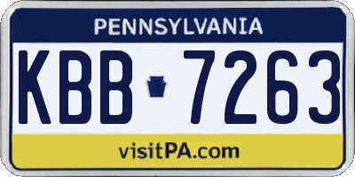 PA license plate KBB7263