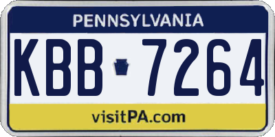 PA license plate KBB7264
