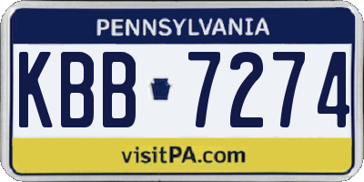 PA license plate KBB7274