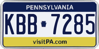 PA license plate KBB7285