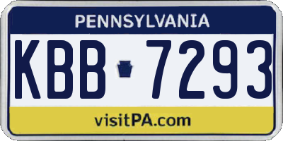PA license plate KBB7293