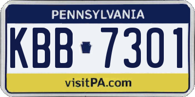 PA license plate KBB7301