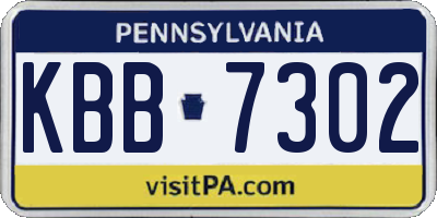 PA license plate KBB7302