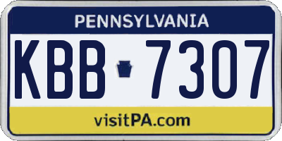 PA license plate KBB7307