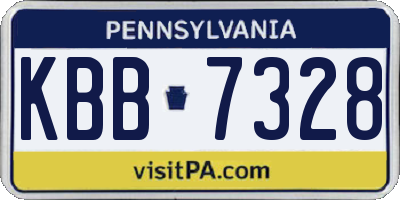 PA license plate KBB7328