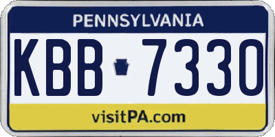 PA license plate KBB7330