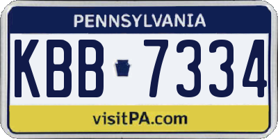 PA license plate KBB7334