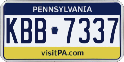 PA license plate KBB7337