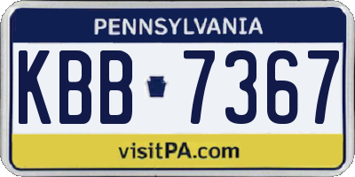 PA license plate KBB7367