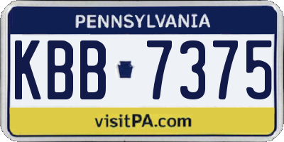 PA license plate KBB7375