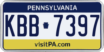PA license plate KBB7397