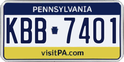 PA license plate KBB7401
