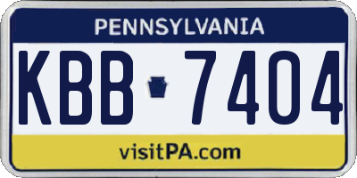 PA license plate KBB7404