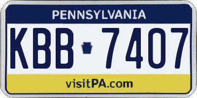 PA license plate KBB7407