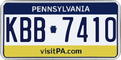 PA license plate KBB7410