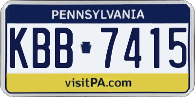 PA license plate KBB7415