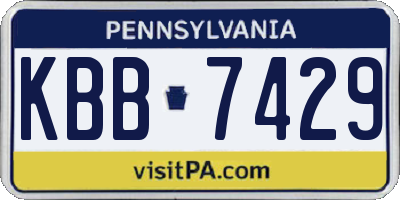 PA license plate KBB7429