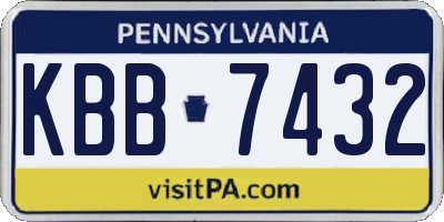 PA license plate KBB7432