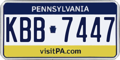 PA license plate KBB7447