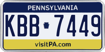 PA license plate KBB7449