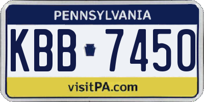 PA license plate KBB7450