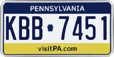 PA license plate KBB7451