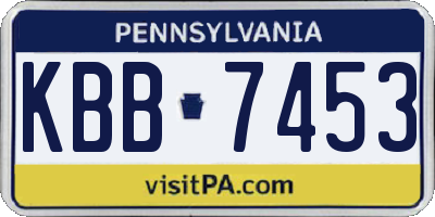 PA license plate KBB7453