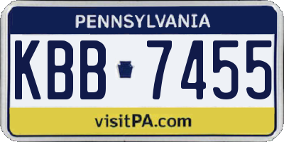 PA license plate KBB7455