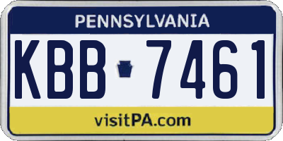 PA license plate KBB7461